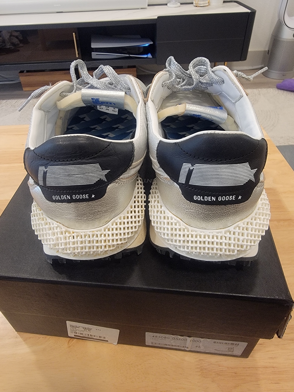 Golden Goose Marathon Sneaker — EU 47 / US 14 | Silver & Black - Picture 3 of 5